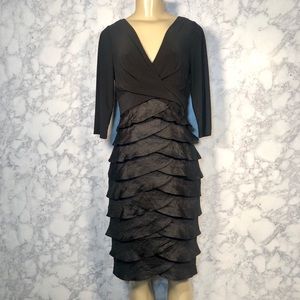 Adrianna Papell 8 Shutter Pleat Wrap Dress